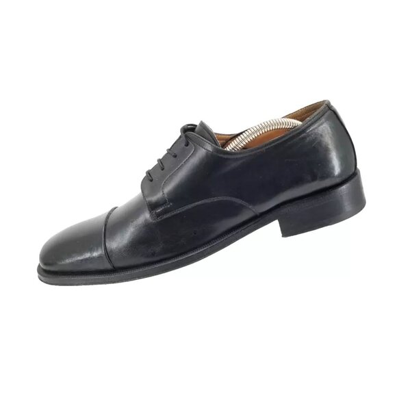 BrunoMagli Branson Mens Black Leather Oxford Dress Cap toe Italy Shoe Sz 10M main image 6